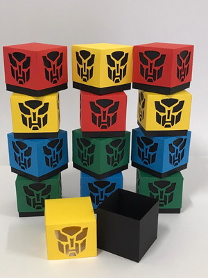 Caixa cubo transformers - kit 25unidades