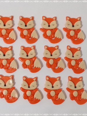 Kit com 10 apliques de raposinha (4,5 × 3,3)