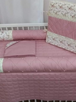Kit berço rose floral 9 peças