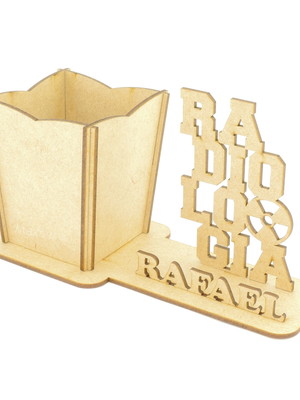 Porta canetas com display personalizado mdf - radiologia