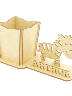 Porta canetas com display personalizado mdf - zebra