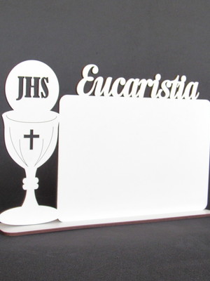 Lembrancinha eucaristia porta retrato em mdf branco
