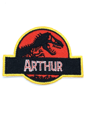 Patch bordado termocolante jurassic park personalizado nome