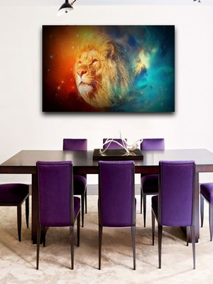 Quadro leao de juda abstrato