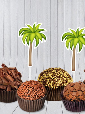Topper para docinho coqueiro tropical