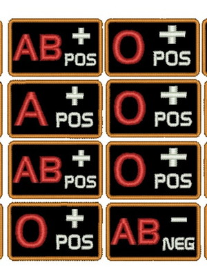 Patch bordado tipo sanguíneo
