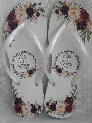 Chinelos havaianas slim e top personalizadas para casamento