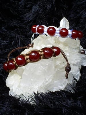 Pulseira shambala com jade facetada
