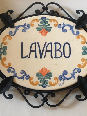 Placa lavabo com ferragem-