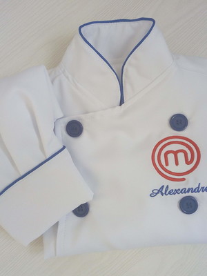 Dólmã mini chef infantil personalizado com chapéu de chef