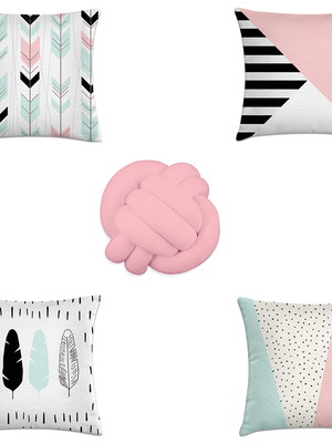 Kit 4 capas de almofadas indie + almofada nó