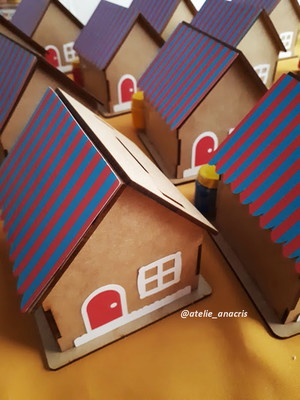 Kit pintura casinha cofre em mdf