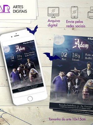 Convite digital - a família addams