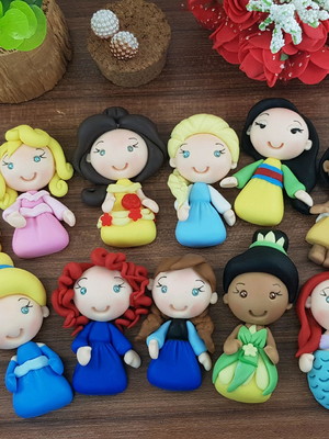 Imã princesas disney - 10 unidades em biscuit