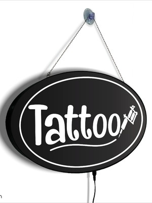 Display luminoso led oval 52x27cm tatoo tatuagem