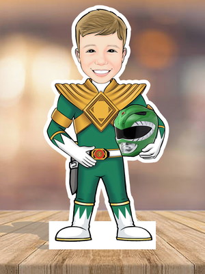 Display de mesa caricatura aniversário power rangers