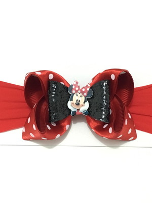 Faixa de cabelo minnie laço vermelho