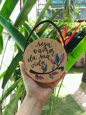Quadro redondo "seja o amor da sua vida"