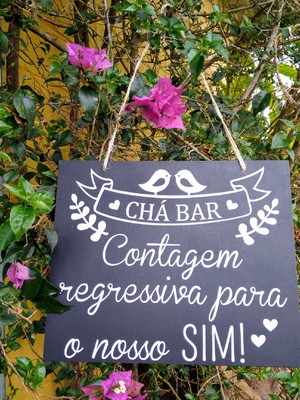 Placa para chá bar contagem regressiva em mdf