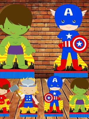Kit display vingadores baby em mdf