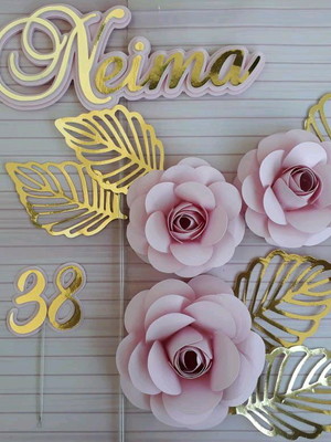 Topper de bolo com flores