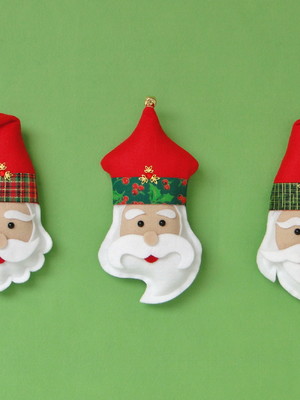 Kit 3 papai noel enfeite para pendurar natal feltro