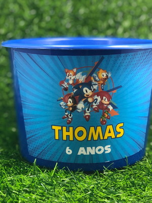 Baldinho de pipoca personalizado sonic