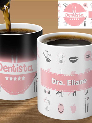 Caneca mágica personalizada para presente dentista