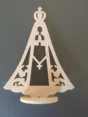 Aplique nossa senhora aparecida 10 altura mdf com base