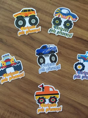 Adesivo para sacolinha surpresa monster trucks