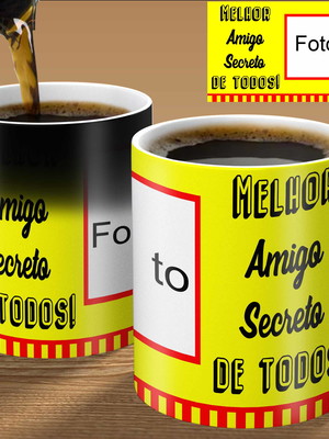 Caneca mágica personalizada presente amigo secreto