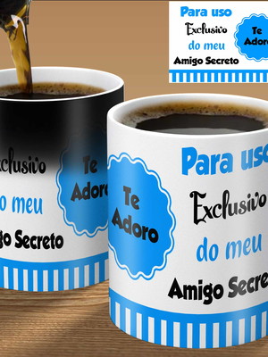 Caneca personalizada mágica presente para amigo secreto