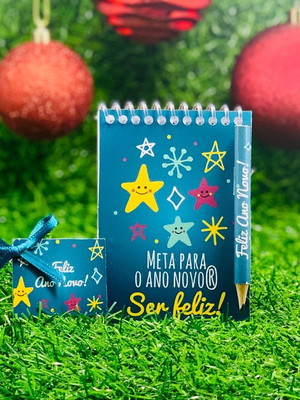 Bloquinho c/ mini lápis ano novo