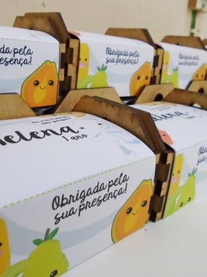 Lembrança kit cultivo caixote com cinta - frutas