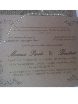 Convite casamento de juta