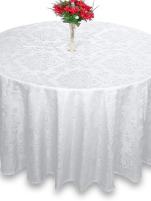 10 toalha de mesa redonda jacquard branco 8 lugares festa