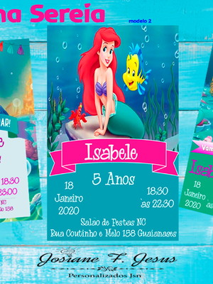 Convite pequena sereia