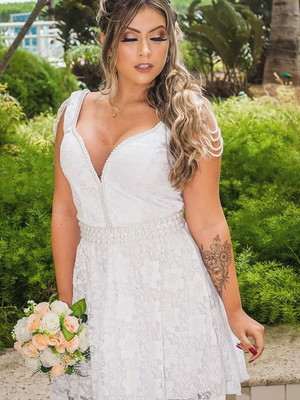 Vestido noiva casamento civil cartório - temos plus size