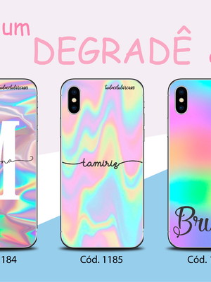 Capinha capa personalizada com nome degradê holográfica 10