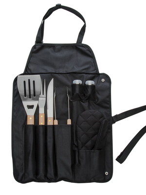 Kit churrasco com avental 5184