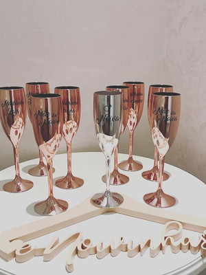 Taças champagne metalizadas