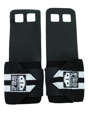Luva grip com munhequeira preto com branco p