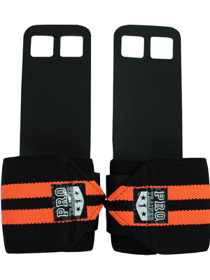 Luva grip com munhequeira preto com laranja g