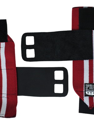 Luva grip com munhequeira vermelho com branco m