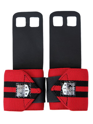 Luva grip com munhequeira vermelho com preto m