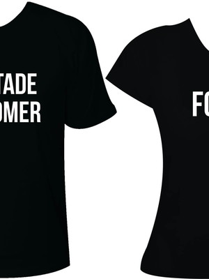 Camiseta casal namorado fome e vontade de comer