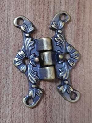 Dobradiça ouro velho desenhada kit com 5 peças