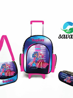 Kit mochila personalizada barbie rock in roals