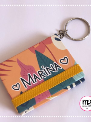 Chaveiro personalizado com post it (bloco adesivado)