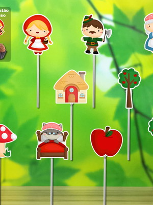 Topper chapeuzinho vermelho